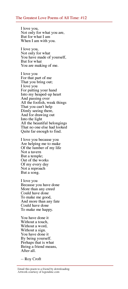 love poems for girl you love. quot;I Love You.